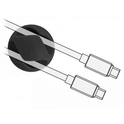 DeLock Zelfklevende Duo Kabelclips (6 stuks) Zwart