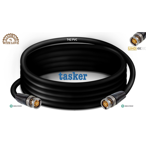 Tasker High Quality UHD-SDI kabel (12G-SDI) met Neutrik Connectoren-10 meter