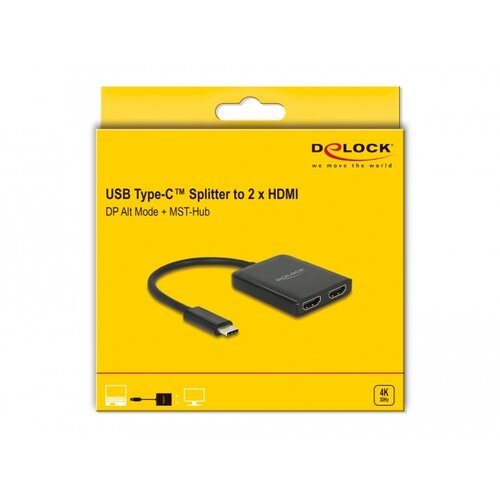 DeLock USB C - 2x HDMI adapter (DP ALT Mode)