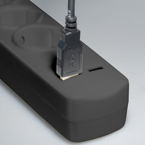 MaxTrack Stekkerdoos 3-Voudig -2x USB A - 5.0 meter