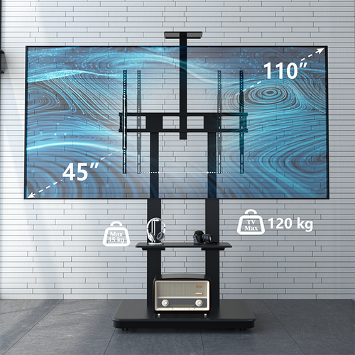 XTRARM TV Standaard Duolite Manueel Zwart  (45 t/m 110 inch)