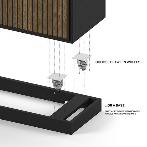 Multibrackets M AV Cabinet TV-Lift 55” Slimline Walnoot/Zwart