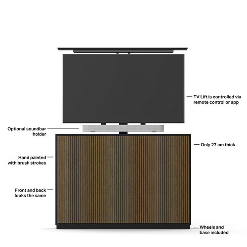 Multibrackets M AV Cabinet TV-Lift 55” Slimline Walnoot/Zwart