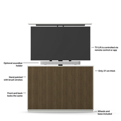 Multibrackets M AV Cabinet TV-Lift 55” Slimline Walnoot/Wit
