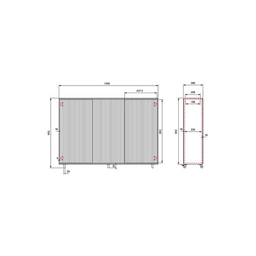 Multibrackets M AV Cabinet TV-Lift 55” Slimline Walnoot/Wit