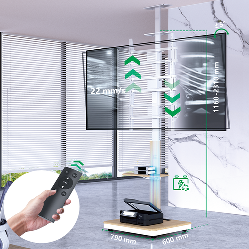 XTRARM TV standaard Elite elektrisch Wit/Beuken