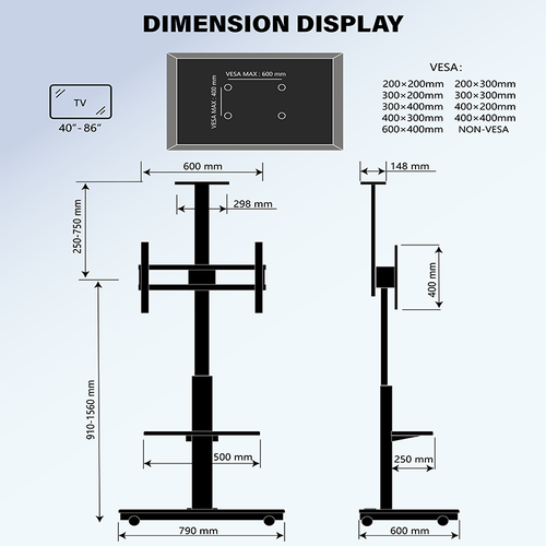 XTRARM TV standaard Elite elektrisch Wit/Beuken