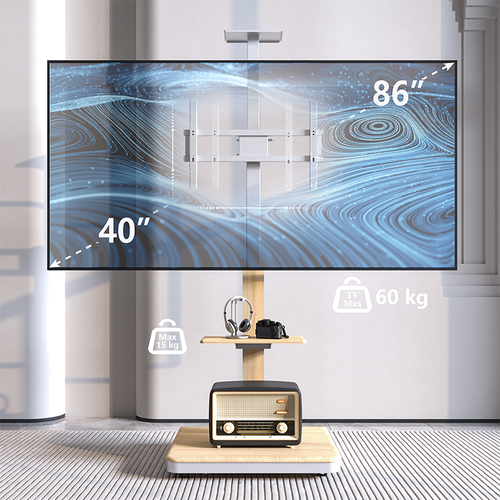 XTRARM TV standaard Elite elektrisch Wit/Beuken