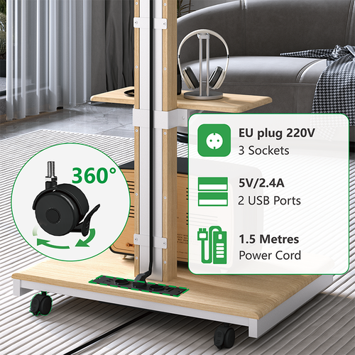 XTRARM TV standaard Elite elektrisch Wit/Beuken