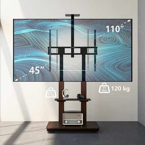 XTRARM TV Standaard Duolite Elektrisch Walnoot/Zwart