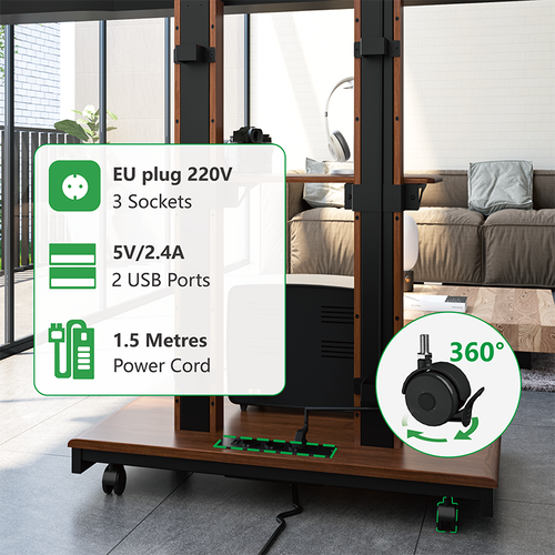 XTRARM TV Standaard Duolite Elektrisch Walnoot/Zwart