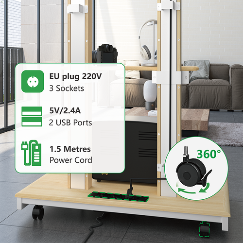 XTRARM TV Standaard Duolite Elektrisch Beuken/Wit