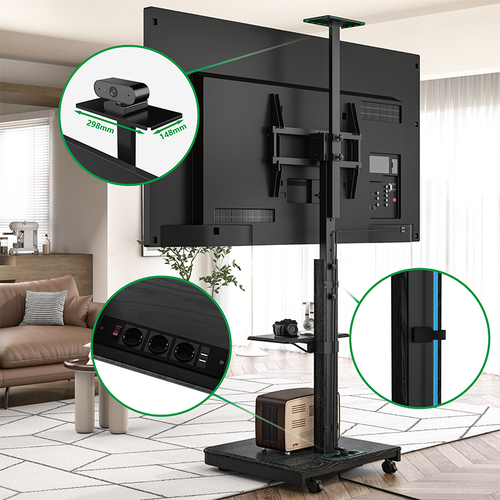 XTRARM TV Standaard Elite Manueel Zwart