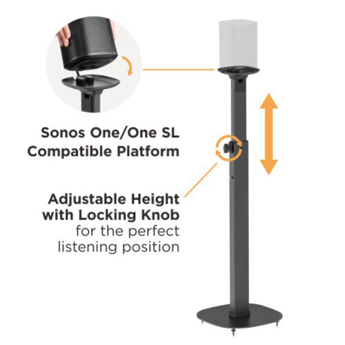 MyWall Standaard voor Sonos One en Sonos One SL speaker (set van 2)-Zwart