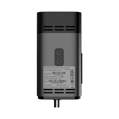 PTZOptics Studio 4K - 12X Box Camera Grey