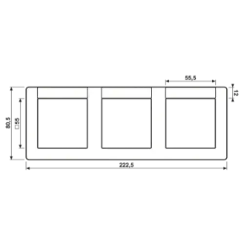 Jung Jung AS500 Afdekraam met tekstvenster 12 x 55,5 mm voor horizontale combinaties