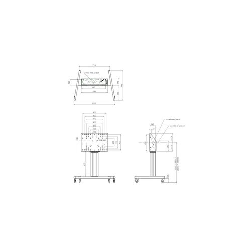 SmartMetals Elektrische TV standaard (32 t/m 70", max. 153cm hoog)-Zwart