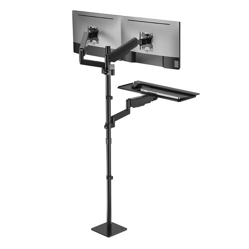 MyWall Werkstation voor 2 monitoren en Keyboard, Floormounted HP 124
