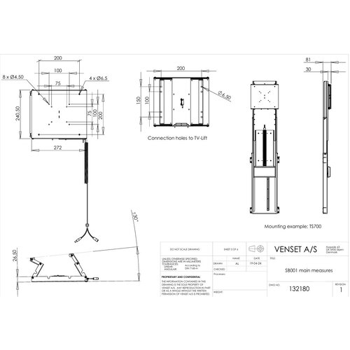VENSET Swivel Head voor Venset TV Lift