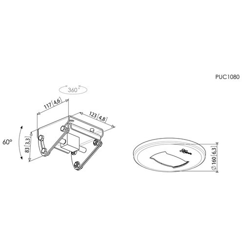 Vogel's PUC1080 Plafondplaat Bevestiging Rotate
