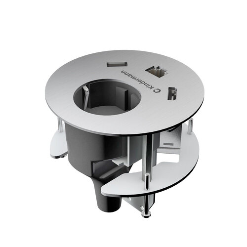 Kindermann CablePort table² - 220V, HDMI, USB A en Cat 6 - RVS