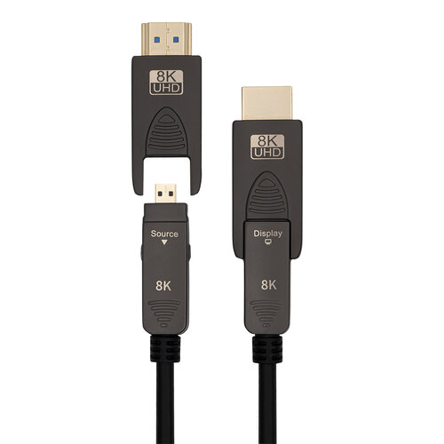 MaxTrack Actieve Optische HDMI D+A naar HDMI D+A kabel - 10 meter