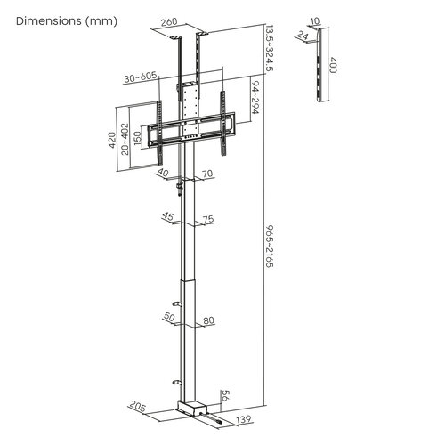 MyWall TV Lift een kast op vloer of aan plafond HP 66-3 L