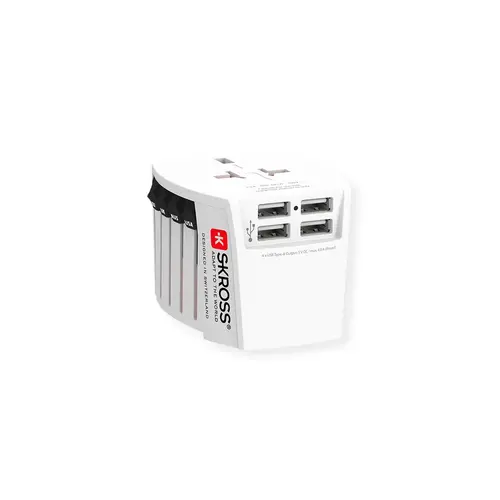 Skross Wereld Reisadapter met42 USB Poorten