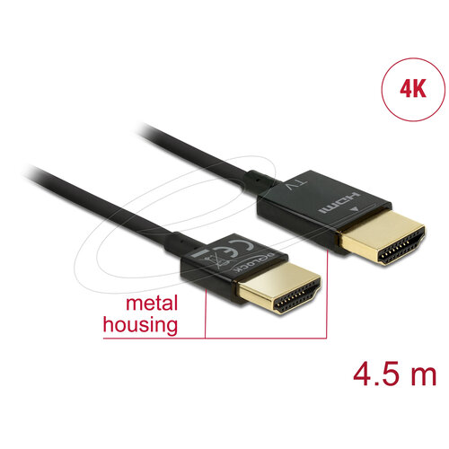 DeLock Slim HDMI kabel (4K, HDMI v2.0)-4.5 meter