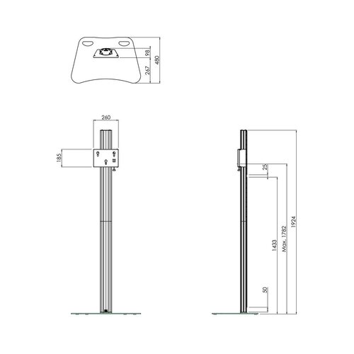 SmartMetals Deelbare TV Vloerstandaard Light