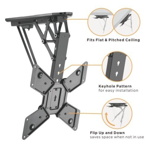 MyWall Elektrische Plafondbeugel HL40M Zwart (23-55 inch)