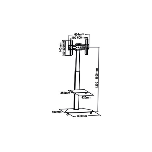 MyWall TV Standaard HP 1 DWL (37-70, tot 180 cm hoog, 40 kg)