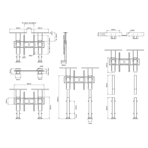 Multibrackets Motorized TV Lift Duo X-Large