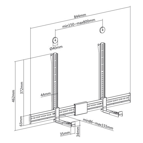 MyWall Universele Soundbar Beugel voor aan de TV beugel MyWall Universele Soundbar Beugel voor aan de TV beugel
