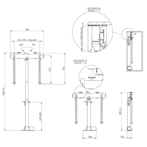 Sabaj Elektrische TV lift K3 RotoLift