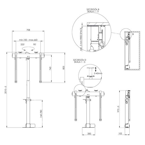 Sabaj Elektrische TV lift K5 RotoLift