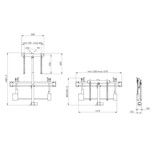 Sabaj Elektrische TV lift K1 RotoLift met Autolid (27-44 inch)