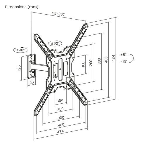 MyWall TV Beugel HEG 5 L (23 t/m 65 inch)
