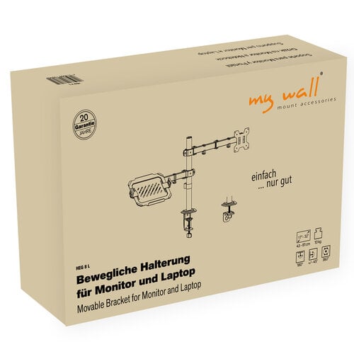 MyWall Monitor + Laptop arm HEG 8 L