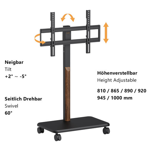 MyWall TV Standaard verrijdbaar HP 126 L