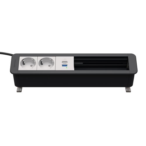 Kindermann CablePort Office Desk 6V 2x Stroom, 2x leeg, USB A+C lader Kindermann CablePort Office Desk 6V 2x Stroom, 2x leeg, USB A+C lader