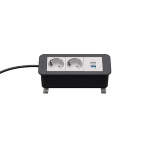 Kindermann CP Office Desk 3V 2x Stroom + USB lader QC & PD