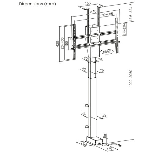 MyWall Draaibare TV Lift HP 67-2 L MyWall Draaibare TV Lift HP 67-2 L