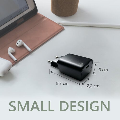 MaxTrack GaN USB-C snellader 65W – compact met Power Delivery en PPS - Zwart MaxTrack GaN USB-C snellader 65W – compact met Power Delivery en PPS - Zwart