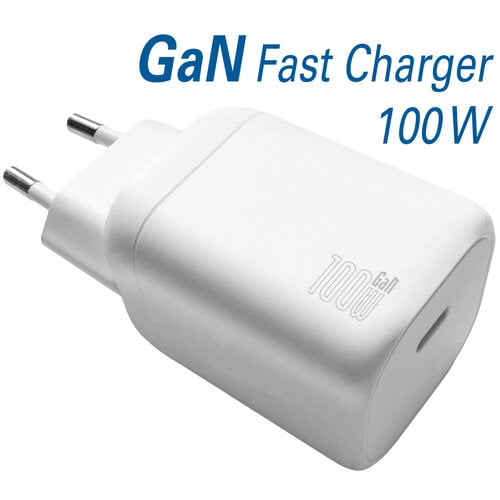 MaxTrack GaN USB-C snellader 100W – compact met Power Delivery en PPS - Wit MaxTrack GaN USB-C snellader 100W – compact met Power Delivery en PPS - Wit