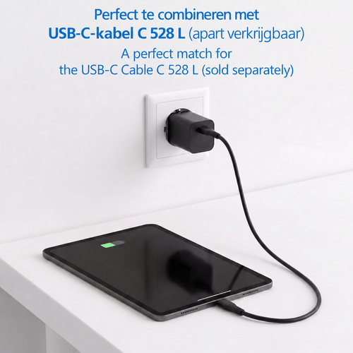 MaxTrack GaN USB-C snellader 65W – compact met Power Delivery en PPS - Zwart MaxTrack GaN USB-C snellader 65W – compact met Power Delivery en PPS - Zwart