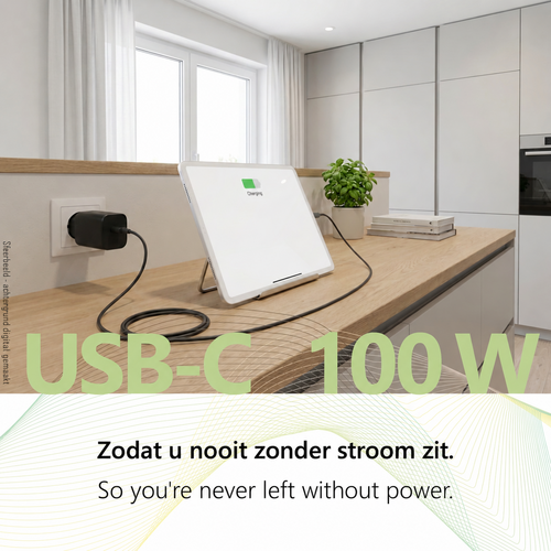 MaxTrack GaN USB-C snellader 100W – compact met Power Delivery en PPS - Zwart MaxTrack GaN USB-C snellader 100W – compact met Power Delivery en PPS - Zwart