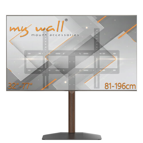 MyWall Universele TV Voet 32-77″ Draaibaar & Verstelbaar – Walnoot – myWall HP 128