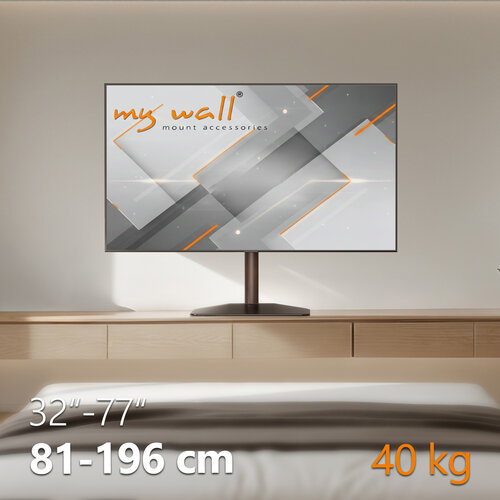 MyWall Universele TV Voet 32-77″ Draaibaar & Verstelbaar – Walnoot – myWall HP 128
