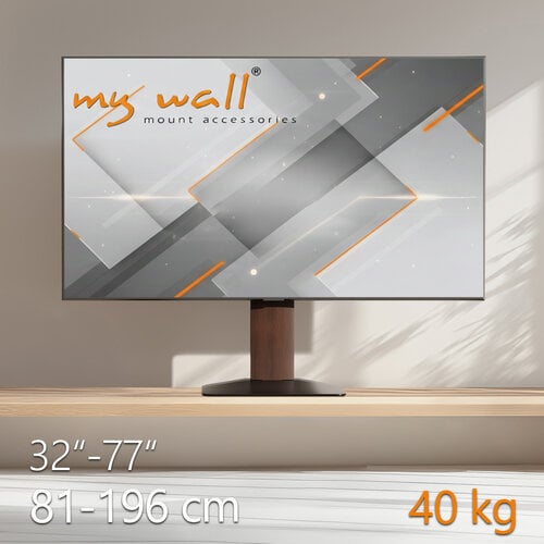 MyWall Universele TV Voet 32-77″ Draaibaar & Verstelbaar – Walnoot – myWall HP 127 L